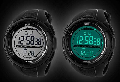 Happy Cherry Deportivo LED Reloj Digital de Cuarzo con Correa de Gaucho Esfera Grande Multifunción Alarma Cronómetro Calendario Waterproof Wrist Watch para Hombre Chico - Negro Happy Cherry Deportivo LED Reloj Digital de Cuarzo con Correa de Gaucho Esfera Grande Multifunción Alarma Cronómetro Calendario Waterproof Wrist Watch para Hombre Chico - Negro