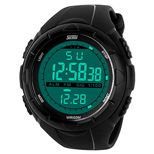 Happy Cherry Deportivo LED Reloj Digital de Cuarzo con Correa de Gaucho Esfera Grande Multifunción Alarma Cronómetro Calendario Waterproof Wrist Watch para Hombre Chico - Negro Happy Cherry Deportivo LED Reloj Digital de Cuarzo con Correa de Gaucho Esfera Grande Multifunción Alarma Cronómetro Calendario Waterproof Wrist Watch para Hombre Chico - Negro