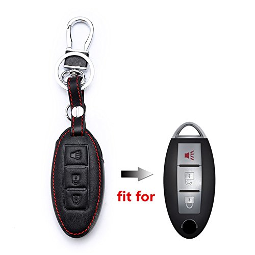 Happyit Cuero Coche Llave Caso de la Cubierta para Nissan Teana X-Trail Qashqai Livina Sylphy Tiida Sunny March Murano Geniss Juke Almera 3 Botones Llave Inteligente (Negro) Happyit Cuero Coche Llave Caso de la Cubierta para Nissan Teana X-Trail Qashqai Livina Sylphy Tiida Sunny March Murano Geniss Juke Almera 3 Botones Llave Inteligente (Negro)