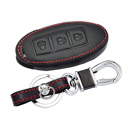 Happyit Cuero Coche Llave Caso de la Cubierta para Nissan Teana X-Trail Qashqai Livina Sylphy Tiida Sunny March Murano Geniss Juke Almera 3 Botones Llave Inteligente (Negro) Happyit Cuero Coche Llave Caso de la Cubierta para Nissan Teana X-Trail Qashqai Livina Sylphy Tiida Sunny March Murano Geniss Juke Almera 3 Botones Llave Inteligente (Negro)