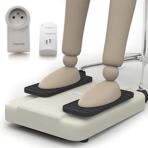 Happylegs® con Mando Inalámbrico ON/OFF - Ejercitador de Piernas Gimnasia Pasiva para Mayores y Jóvenes para Oficina. La Máquina de Andar Sentado que Ayuda a Mejorar la Circulación (Blanco)