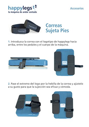 Happylegs® Correas Sujeta-Pies - Cinta para Máquina de Andar Sentado con Sistema de Sujección de Velcro para Personas con Poca Fuerza en Piernas. Proporciona Buena Fijación a los Pedales.