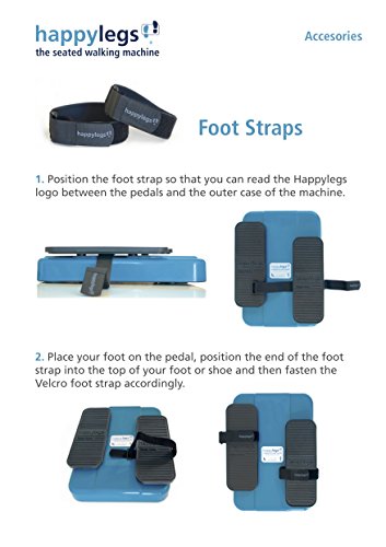 Happylegs® Correas Sujeta-Pies - Cinta para Máquina de Andar Sentado con Sistema de Sujección de Velcro para Personas con Poca Fuerza en Piernas. Proporciona Buena Fijación a los Pedales.