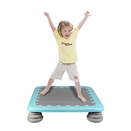 HAPPYMATY Cama elástica para interior con muelles y colchón, juego de equilibrio, cama elástica para niños, colchoneta de gimnasia, esterilla de saltar, colchón plegable para fitness