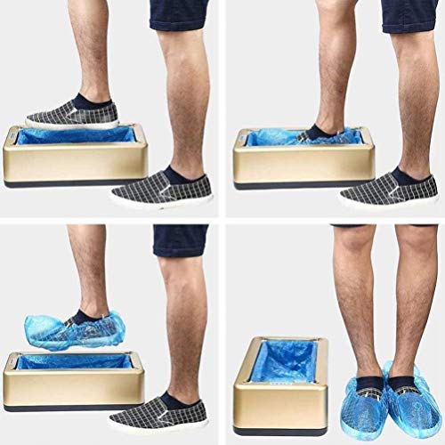 Happyyami Dispensador Automático de La Cubierta Del Zapato de La Máquina con 100Pcs La Cubierta Plástica Desechable Del Zapato de La Bota para La Oficina en Casa Médica