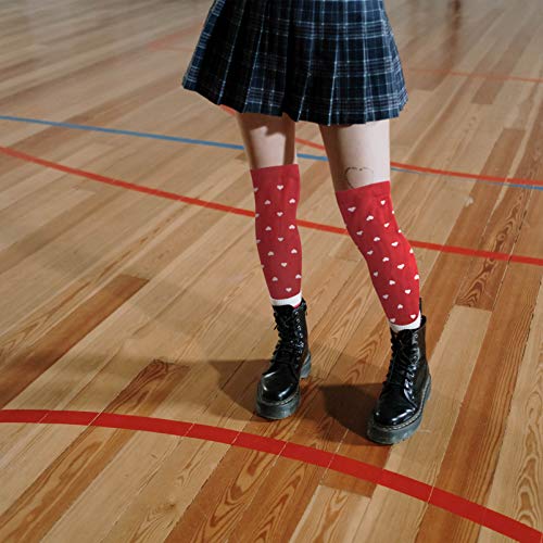 Happyyami San Valentín Calcetines hasta La Rodilla Corazón hasta La Rodilla Medias hasta El Muslo Medias de Corazón Accesorio de Ropa para Mujeres Niñas Rojo