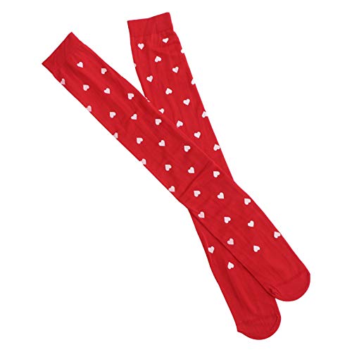 Happyyami San Valentín Calcetines hasta La Rodilla Corazón hasta La Rodilla Medias hasta El Muslo Medias de Corazón Accesorio de Ropa para Mujeres Niñas Rojo