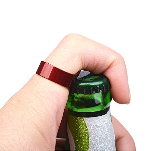 harayaa 2 Piezas de Acero Inoxidable para Hombre, Abridor de Barra de Cerveza, Anillo de Dedo, Anillo de Bicicleta