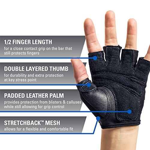 Harbinger - Guantes para Levantamiento de Pesas, Mujer, Color Negro - Negro, tamaño Mediano Harbinger - Guantes para Levantamiento de Pesas, Mujer, Color Negro - Negro, tamaño Mediano