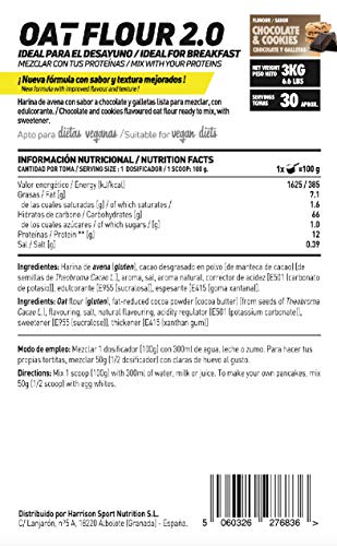 Harina de Avena de HSN | Oatmeal | InstantĂĄnea Ideal para Batidos, Tortitas de Avena y Claras, Recetas Fitness | De Sabores, En Polvo, Vegana, Sin Lactosa, Sin Soja, Sabor Chocolate-Galletas, 3Kg Harina de Avena de HSN | Oatmeal | InstantĂĄnea Ideal para Batidos, Tortitas de Avena y Claras, Recetas Fitness | De Sabores, En Polvo, Vegana, Sin Lactosa, Sin Soja, Sabor Chocolate-Galletas, 3Kg