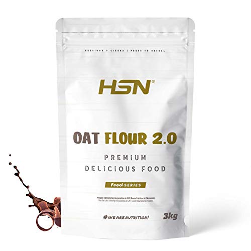 Harina de Avena de HSN | Oatmeal | Instantánea Ideal para Batidos, Tortitas de Avena y Claras, Recetas Fitness | De Sabores, En Polvo, Vegana, Sin Lactosa, Sin Soja, Sabor Chocolate, 3Kg