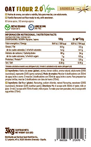 Harina de Avena de HSN | Oatmeal | Instantánea Ideal para Batidos, Tortitas de Avena y Claras, Recetas Fitness | De Sabores, En Polvo, Vegana, Sin Lactosa, Sin Soja, Sabor Vainilla, 3Kg Harina de Avena de HSN | Oatmeal | Instantánea Ideal para Batidos, Tortitas de Avena y Claras, Recetas Fitness | De Sabores, En Polvo, Vegana, Sin Lactosa, Sin Soja, Sabor Vainilla, 3Kg