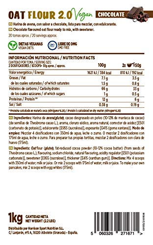Harina de Avena de HSN | Oatmeal | Instantánea Ideal para Batidos, Tortitas de Avena y Claras, Recetas Fitness | De Sabores, En Polvo, Vegana, Sin Lactosa, Sin Soja, Sabor Chocolate, 1Kg Harina de Avena de HSN | Oatmeal | Instantánea Ideal para Batidos, Tortitas de Avena y Claras, Recetas Fitness | De Sabores, En Polvo, Vegana, Sin Lactosa, Sin Soja, Sabor Chocolate, 1Kg