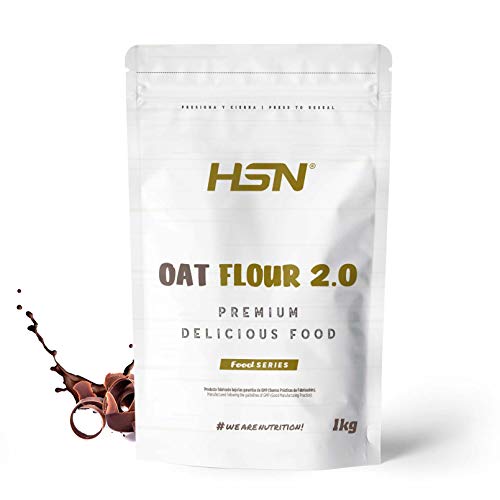 Harina de Avena de HSN | Oatmeal | Instantánea Ideal para Batidos, Tortitas de Avena y Claras, Recetas Fitness | De Sabores, En Polvo, Vegana, Sin Lactosa, Sin Soja, Sabor Chocolate, 1Kg