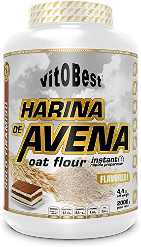 Harina de Avena Sabores Variados - Suplementos Alimentación y Suplementos Deportivos - Vitobest (Brownie, 2 Kg)