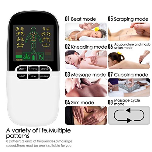 HARPIMER Electroestimulador Digital Masaje, Masajeador Recargable con 16 Modos Ideal para Impulso Adecuado para Tratar el estrés del Cuello, Dolor ciático y Alivio del Muscular