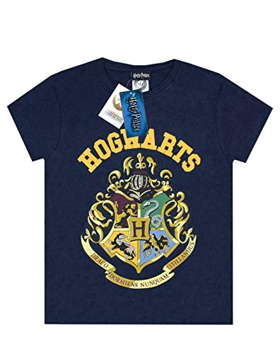 Harry Potter - camiseta para niños con el escudo de Hogwarts Azul azul 9-11 años