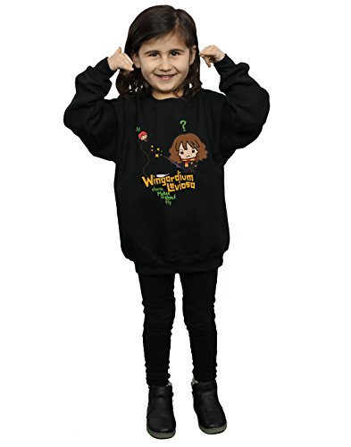 HARRY POTTER niñas Hermione Granger Wingardium Leviosa Junior Camisa De Entrenamiento 9-11 Years Negro HARRY POTTER niñas Hermione Granger Wingardium Leviosa Junior Camisa De Entrenamiento 9-11 Years Negro