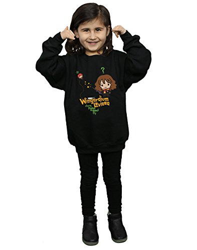 HARRY POTTER niñas Hermione Granger Wingardium Leviosa Junior Camisa De Entrenamiento 9-11 Years Negro