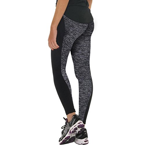 HARRYSTORE Pantalones elásticos de yoga para mujer Mujer Pantalones deportivos elásticos y cómodos mujer Polainas (M, Gris)