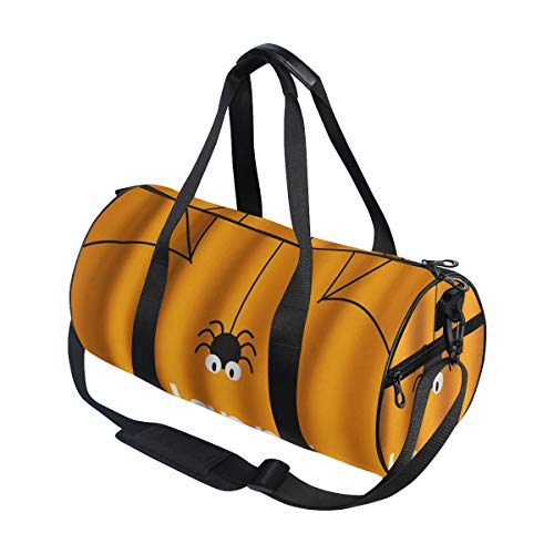 HARXISE Happy Halloween Theme Spider Web,Bolsa de equipaje de viaje Deporte Lienzo ligero Equipaje de fitness Bolso de tambor Desmontable HARXISE Happy Halloween Theme Spider Web,Bolsa de equipaje de viaje Deporte Lienzo ligero Equipaje de fitness Bolso de tambor Desmontable