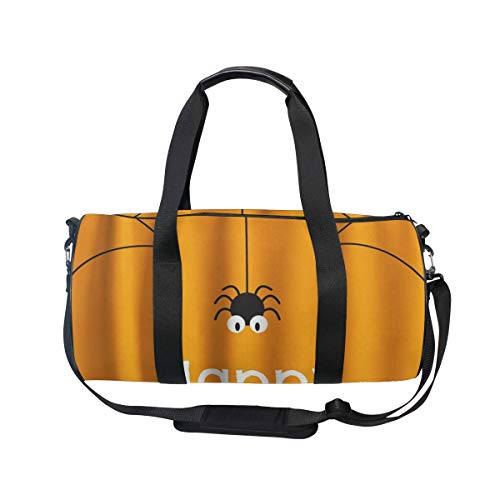 HARXISE Happy Halloween Theme Spider Web,Bolsa de equipaje de viaje Deporte Lienzo ligero Equipaje de fitness Bolso de tambor Desmontable HARXISE Happy Halloween Theme Spider Web,Bolsa de equipaje de viaje Deporte Lienzo ligero Equipaje de fitness Bolso de tambor Desmontable