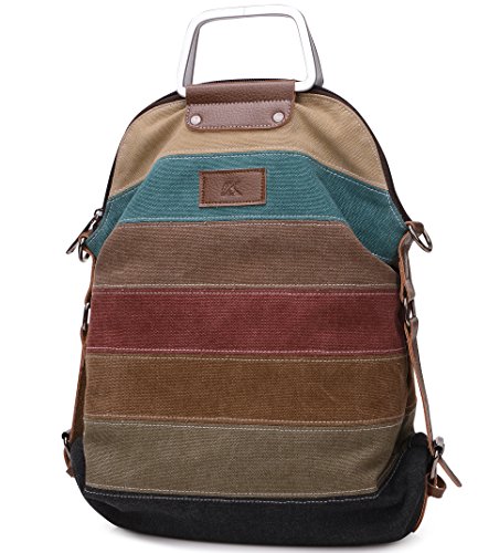 HASAGEI Bolsos Mochila para Mujer de Lona Bolsos de Hombro Mochilas Casual Multicolor