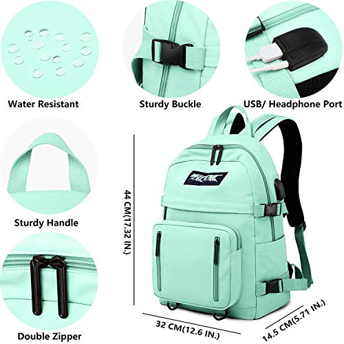 HASAGEI Mochila Escolares Juveniles para 15.6'' Portátil Mochila Unisex de Carga USB Backpack Resistente Al Agua Universitaria Daypacks para Mujeres Hombres