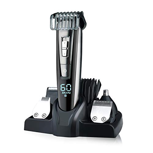 Hatteker Barbero Electrico Cortapelos Profesional Hombre Cortador Pelo Cortadora de Pelo Recargable Máquina de Afeitar Recortadora Barba y Precisión Impermeable 5 en 1 Hatteker Barbero Electrico Cortapelos Profesional Hombre Cortador Pelo Cortadora de Pelo Recargable Máquina de Afeitar Recortadora Barba y Precisión Impermeable 5 en 1