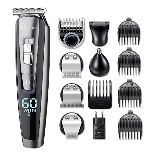 Hatteker Barbero Electrico Cortapelos Profesional Hombre Cortador Pelo Cortadora de Pelo Recargable Máquina de Afeitar Recortadora Barba y Precisión Impermeable 5 en 1 Hatteker Barbero Electrico Cortapelos Profesional Hombre Cortador Pelo Cortadora de Pelo Recargable Máquina de Afeitar Recortadora Barba y Precisión Impermeable 5 en 1