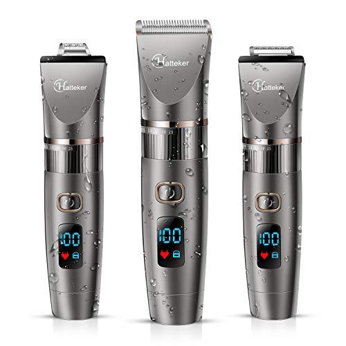 HATTEKER Cortapelos Hombre Maquina de Cortar el Pelo Cortadora de Pelo Barbero Electric Recortador de Barba y Precisión Waterproof HATTEKER Cortapelos Hombre Maquina de Cortar el Pelo Cortadora de Pelo Barbero Electric Recortador de Barba y Precisión Waterproof