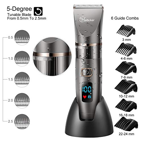 HATTEKER Cortapelos Hombre Maquina de Cortar el Pelo Cortadora de Pelo Barbero Electric Recortador de Barba y Precisión Waterproof HATTEKER Cortapelos Hombre Maquina de Cortar el Pelo Cortadora de Pelo Barbero Electric Recortador de Barba y Precisión Waterproof