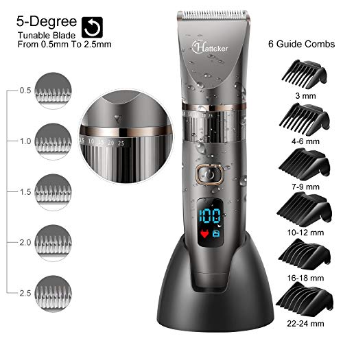 HATTEKER Cortapelos Hombre Maquina de Cortar el Pelo Cortadora de Pelo Barbero Electric Recortador de Barba y Precisión Waterproof