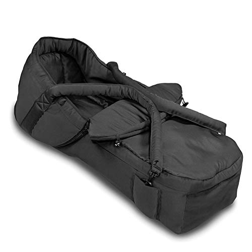 Hauck 2 in 1 Tragenest - Capazo blando 2 en 1, tejido suave y transpirable, lavable a mano, apto para sillas de paseo con arnés de seguridad, medidas de 75 x 35 x 20 cm, color negro