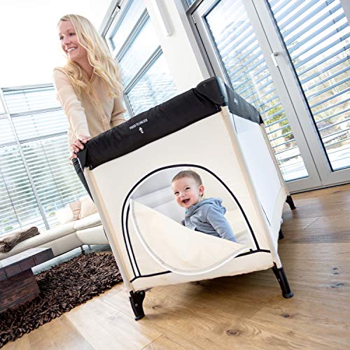 Hauck Dream'n Play Plus - Cuna de viaje 3 piezas, 120 x 60 cm, de 0 meses hasta 15 kg, con bolsa de transporte, apertura lateral, plegable, ligera y estable - beige Hauck Dream'n Play Plus - Cuna de viaje 3 piezas, 120 x 60 cm, de 0 meses hasta 15 kg, con bolsa de transporte, apertura lateral, plegable, ligera y estable - beige