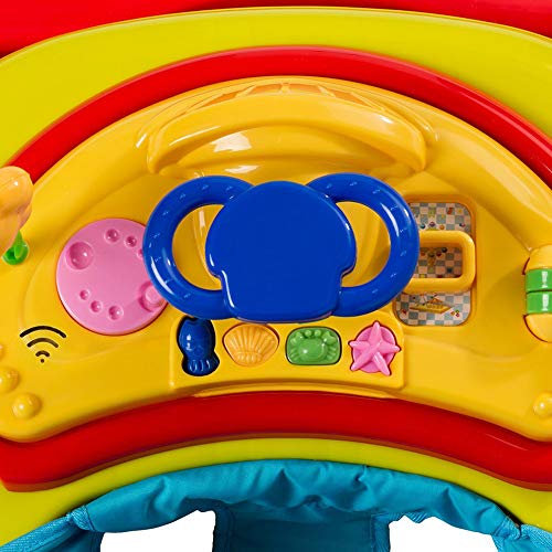 Hauck Player - Andador a partir de 6 meses hasta 12 kg, andador con música, mesa de juego multifuncional con ruedas, asiento acolchado y desmontable, regulable en altura, Jungle Fun (colorido)