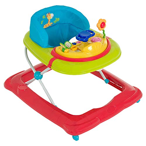 Hauck Player - Andador a partir de 6 meses hasta 12 kg, andador con música, mesa de juego multifuncional con ruedas, asiento acolchado y desmontable, regulable en altura, Jungle Fun (colorido)