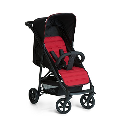 Hauck Rapid 4 Silla deportiva con respaldo reclinable para Bebés, desde nacimiento hasta 15 kg/4 años, Capacidad de carga 25 kg, Negro/Rojo
