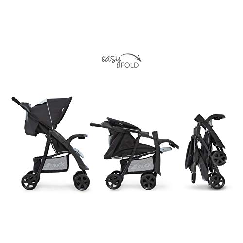 Hauck Shopper Neo II - Silla de paseo con respaldo reclinable, de 0 meses a 25 kg, plegado fácil y compacto, plegable con una mano, ligera, con botellero, negro gris Hauck Shopper Neo II - Silla de paseo con respaldo reclinable, de 0 meses a 25 kg, plegado fácil y compacto, plegable con una mano, ligera, con botellero, negro gris