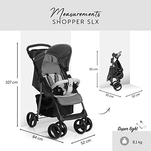 Hauck Shopper SLX Trio Set - Silla de paseo, 3 piezas de capazo, sillita y grupo 0+, Negro/Gris