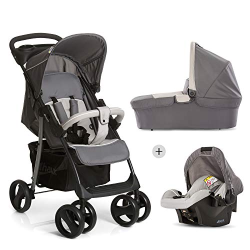 Hauck Shopper SLX Trio Set - Silla de paseo, 3 piezas de capazo, sillita y grupo 0+, Negro/Gris Hauck Shopper SLX Trio Set - Silla de paseo, 3 piezas de capazo, sillita y grupo 0+, Negro/Gris
