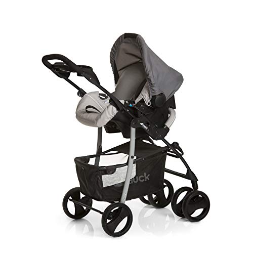 Hauck Shopper SLX Trio Set - Silla de paseo, 3 piezas de capazo, sillita y grupo 0+, Negro/Gris