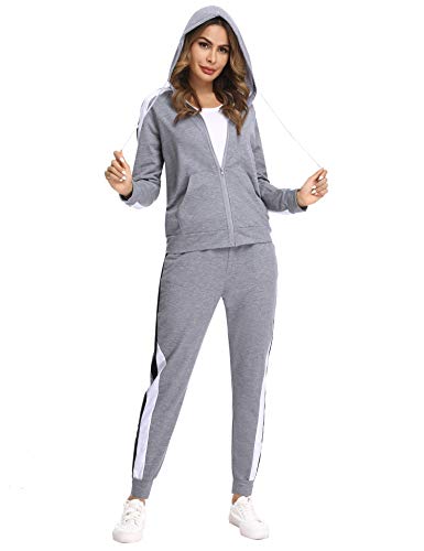 Hawiton Conjunto de chándal para Mujer de algodón Invierno, Conjunto de Sudadera Mujer Larga con Chaqueta y Pantalon para Fitness Jogger Tenis Tallas Grandes 2piezas Hawiton Conjunto de chándal para Mujer de algodón Invierno, Conjunto de Sudadera Mujer Larga con Chaqueta y Pantalon para Fitness Jogger Tenis Tallas Grandes 2piezas