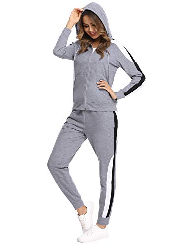 Hawiton Conjunto de chándal para Mujer de algodón Invierno, Conjunto de Sudadera Mujer Larga con Chaqueta y Pantalon para Fitness Jogger Tenis Tallas Grandes 2piezas Hawiton Conjunto de chándal para Mujer de algodón Invierno, Conjunto de Sudadera Mujer Larga con Chaqueta y Pantalon para Fitness Jogger Tenis Tallas Grandes 2piezas
