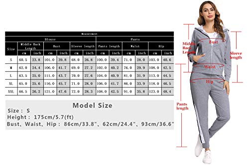 Hawiton Conjunto de chándal para Mujer de algodón Invierno, Conjunto de Sudadera Mujer Larga con Chaqueta y Pantalon para Fitness Jogger Tenis Tallas Grandes 2piezas Hawiton Conjunto de chándal para Mujer de algodón Invierno, Conjunto de Sudadera Mujer Larga con Chaqueta y Pantalon para Fitness Jogger Tenis Tallas Grandes 2piezas