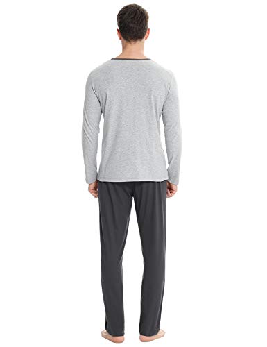 Hawiton Pijamas Hombre Invierno Mangas Largas 100% Algodón Pantalones Largo, Simple y Cómodo Hawiton Pijamas Hombre Invierno Mangas Largas 100% Algodón Pantalones Largo, Simple y Cómodo