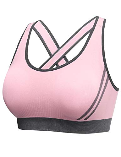 Hawiton Sujetador Deportivo Mujer Sujetador de Soporte Alto Impacto Sin Costuras Desmontable Sujetador Yoga Bra Push up Top Deportivo Sujetador Bustier para Fitness Correr Gimnasio Bailar Negro Niña