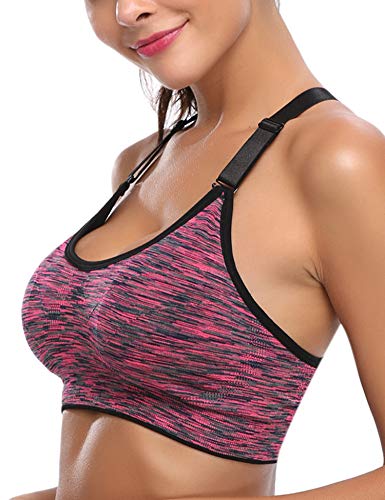 Hawiton Sujetadores Deportivos Mujer con Almohadillas Extraíbles Espalda Sujetador Deporte Mujer Sin Costuras con Relleno Yoga Racerback Top Gimnasio Fitness Ejercicio, Pack 1/3