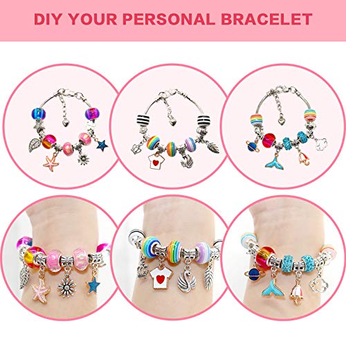 Hayayu Kit de fabricación de pulseras de abalorios para niñas, artes y manualidades en caja de regalo para niños de 8 a 12 años, kit creativo de joyería para niñas Hayayu Kit de fabricación de pulseras de abalorios para niñas, artes y manualidades en caja de regalo para niños de 8 a 12 años, kit creativo de joyería para niñas