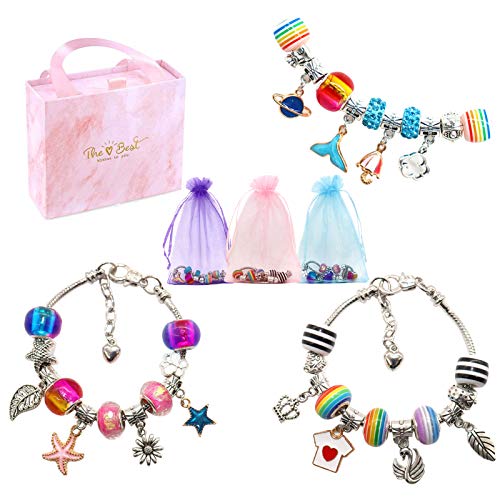 Hayayu Kit de fabricación de pulseras de abalorios para niñas, artes y manualidades en caja de regalo para niños de 8 a 12 años, kit creativo de joyería para niñas Hayayu Kit de fabricación de pulseras de abalorios para niñas, artes y manualidades en caja de regalo para niños de 8 a 12 años, kit creativo de joyería para niñas